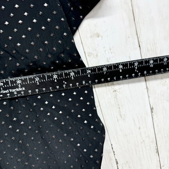 AKA New York Blouse Women Size Large Black Patterned Short Sleeve Boat Neck - Picture 6 of 7